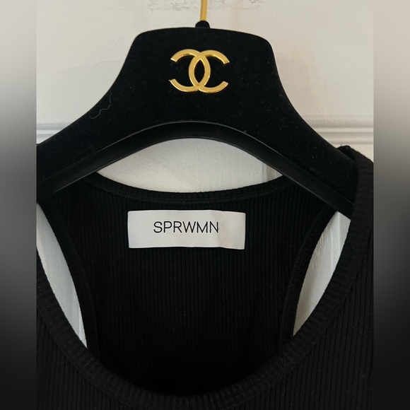 NEW without tags SPRWMN Rib Tank in Black Size Small Crop Bought at Revolve - Picture 6 of 10